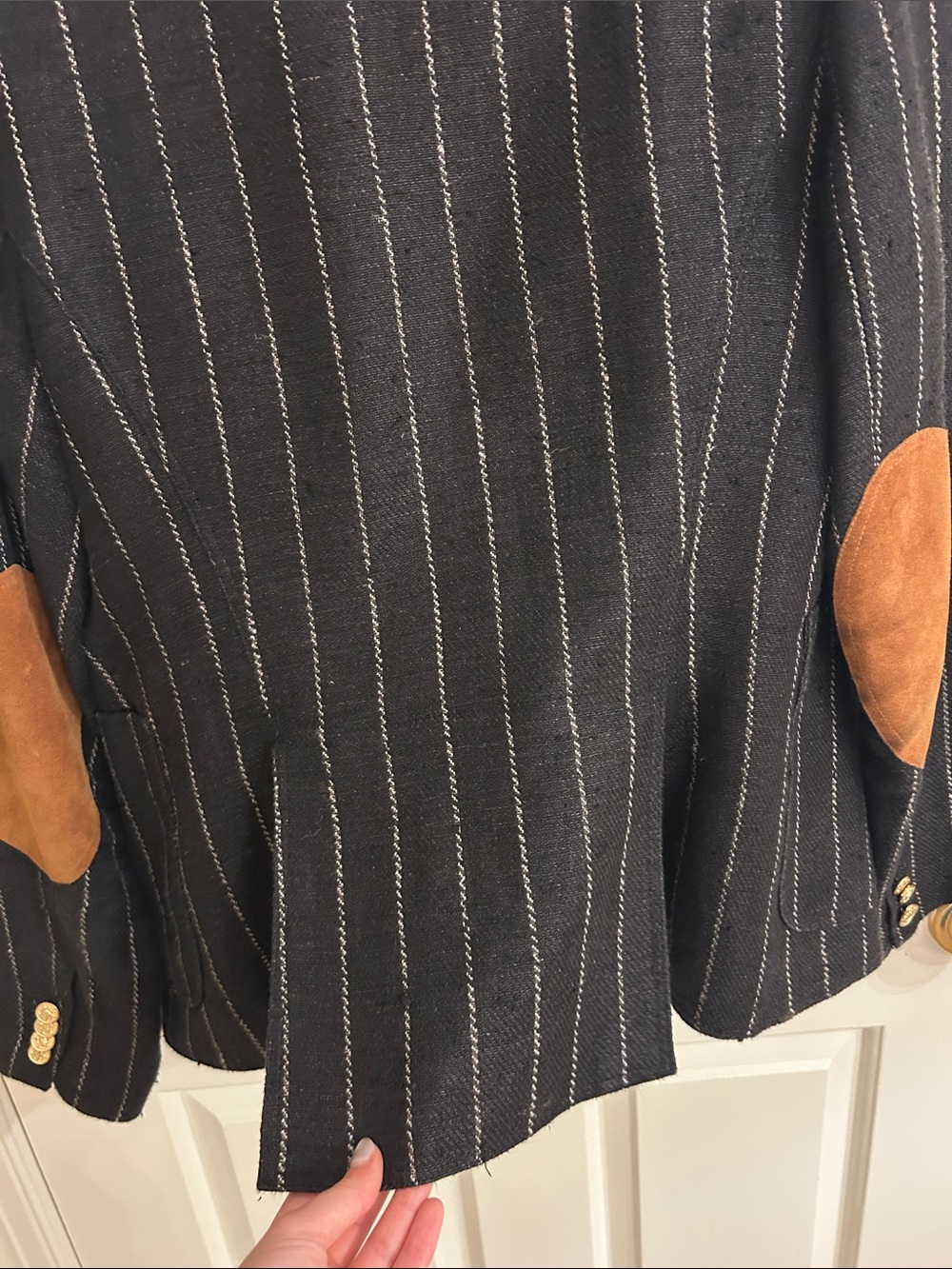 Smythe Charcoal Pinstripe Blazer with Gold-Tone Buttons - Picture 6 of 6